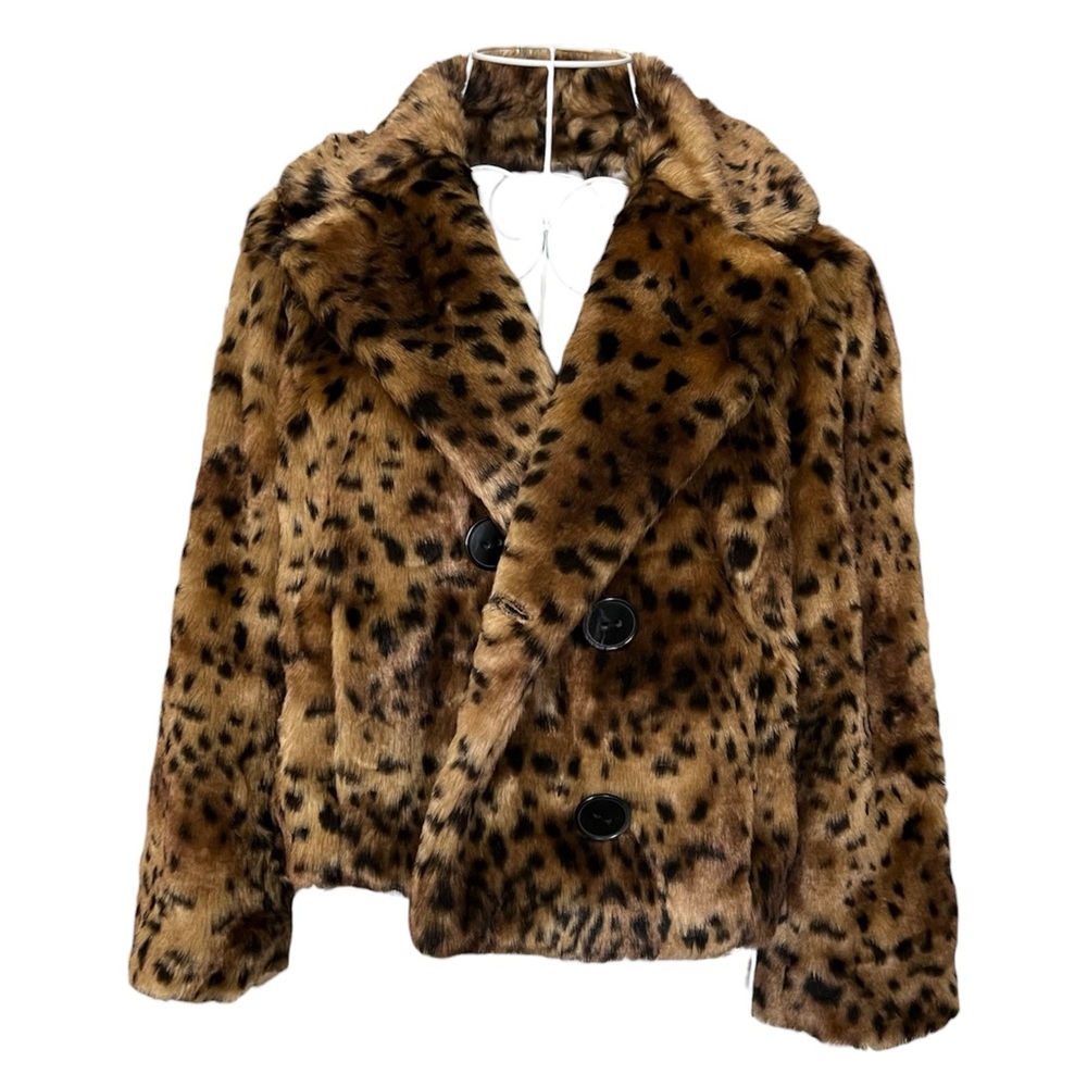 LOFT Brown Leopard Teddy Jacket